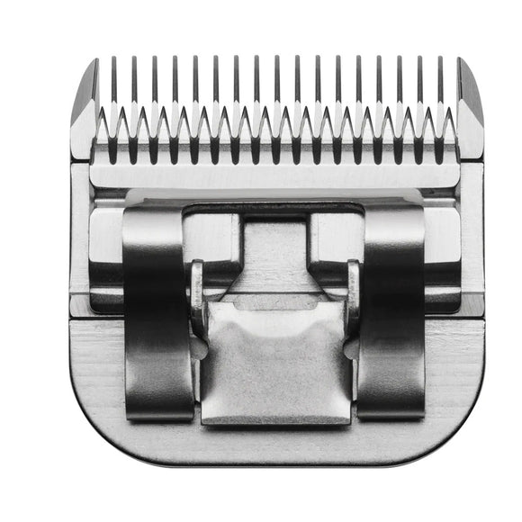 Metallic hair clipper comb on a white background