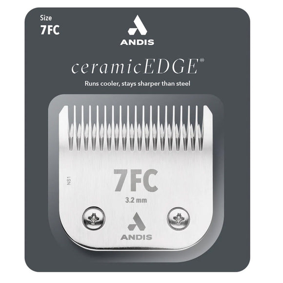 Andis ceramicEDGE clipper blade with packaging on a white background