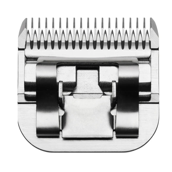 Metallic hair clipper head on a white background