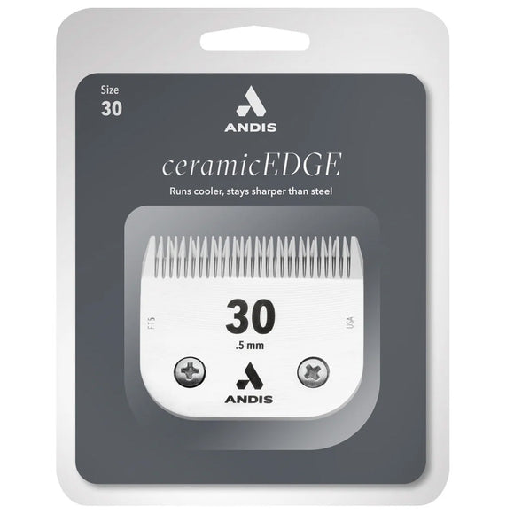 Andis ceramicEDGE hair clipper comb pack with size 30 on a white background