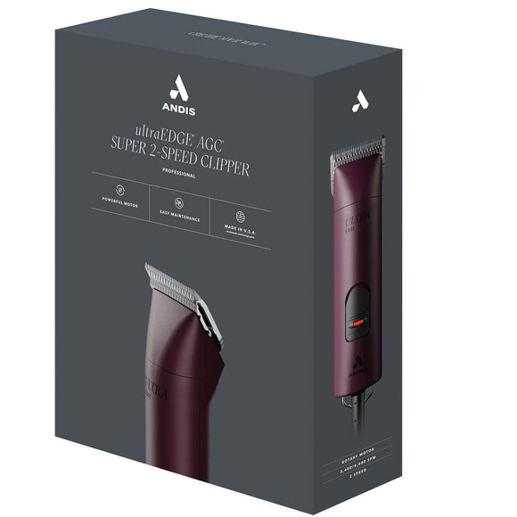 Andis ultraEDGE AGC Super 2-Speed Clipper packaging on a white background