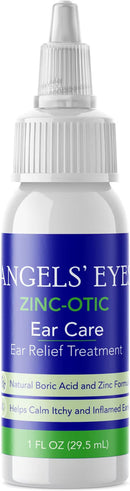 Bottle of Angels' Eye Zinc-Otic Ear Care Treatment on a white background