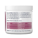 Container with pet supplement label on a white background