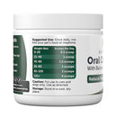 Pet supplement container with usage instructions on a white background