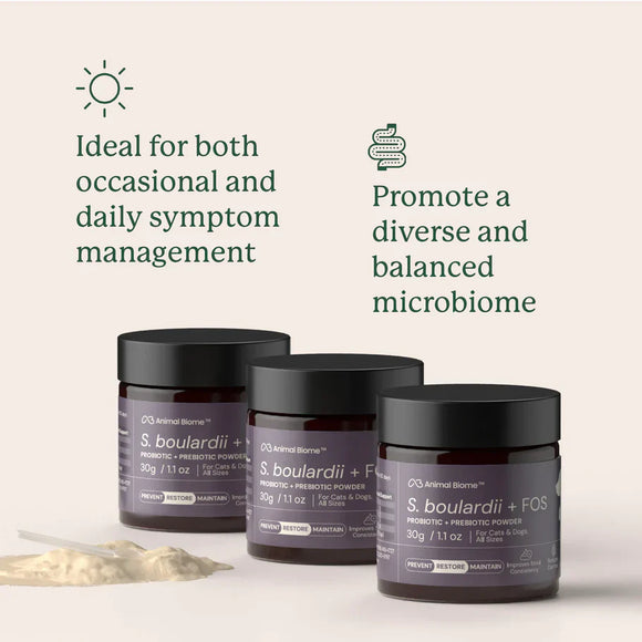 Animal Biome S.boulardii + FOS Probiotic + Prebiotic Powder for Dogs & Cats - Cat and Dog & Probiotics Supplements 4