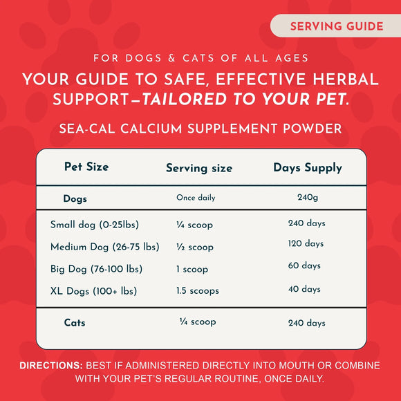 Animal Essentials Calcium Supplement Powder Sea-Cal Hip & Joint for Dogs & Cats 8.5-oz - Dog Supplements & Vitamins 6