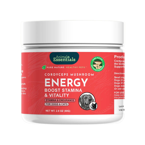 Animal Essentials Cordyceps Mushroom Energy Boost Stamins & Vitality for Dogs & Cats 2.8-oz - Dog Supplements &