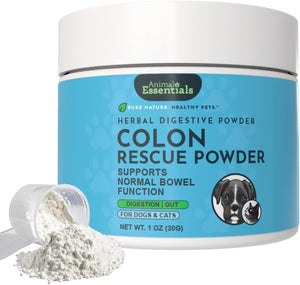 Animal Essentials Herbal Digestive Powder Colon Rescue Powder for Dogs & Cats 1-oz - Dog Supplements & Vitamins 1