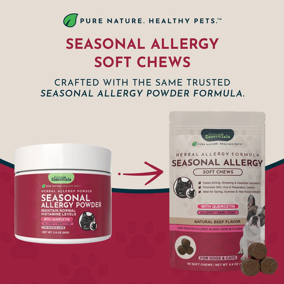 Animal Essentials Herbal Seasonal Allergy Formula Soft Chews for Dogs & Cats 60-count - Dog Supplements & Vitamins 3