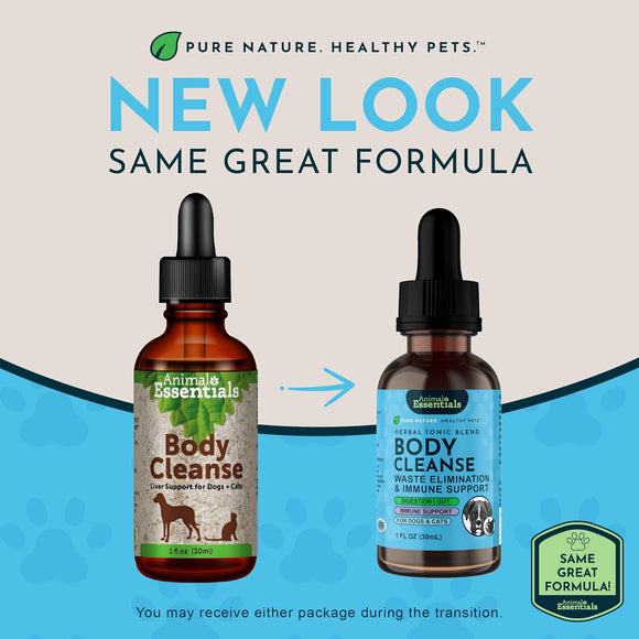 Animal Essentials Herbal Tonic Blend Body Cleanse Waste Elimination & Immune Support for Dogs & Cats - Dog Supplements