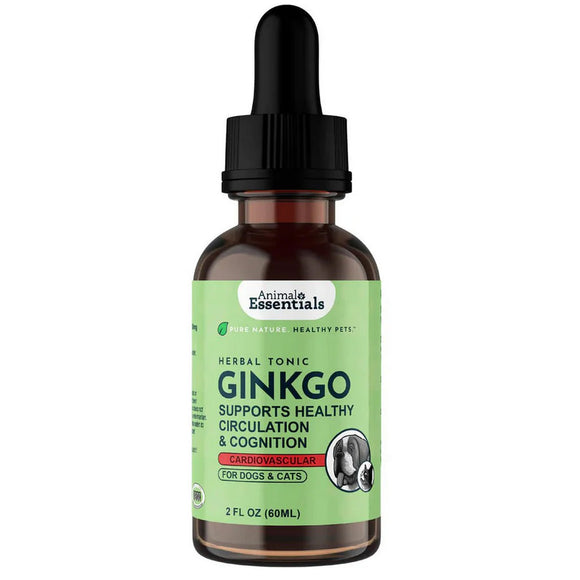 Animal Essentials Herbal Tonic Blend Ginkgo Supports Healthy Circulation & Cognition for Dogs & Cats - 2-oz - Dog