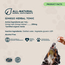 Animal Essentials Herbal Tonic Blend Ginkgo Supports Healthy Circulation & Cognition for Dogs & Cats - Dog Supplements