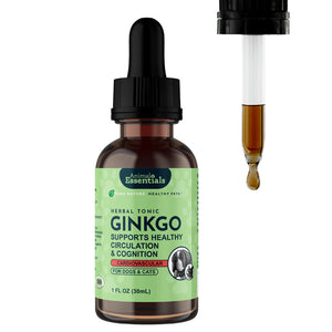 Animal Essentials Herbal Tonic Blend Ginkgo Supports Healthy Circulation & Cognition for Dogs & Cats - 1-oz - Dog