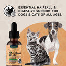 Animal Essentials Herbal Tonic Blend Hairball Relief Prevents & Removes Hairballs for Dogs & Cats - Dog Supplements &
