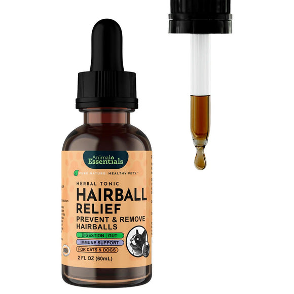 Animal Essentials Herbal Tonic Blend Hairball Relief Prevents & Removes Hairballs for Dogs & Cats - 2-oz - Dog