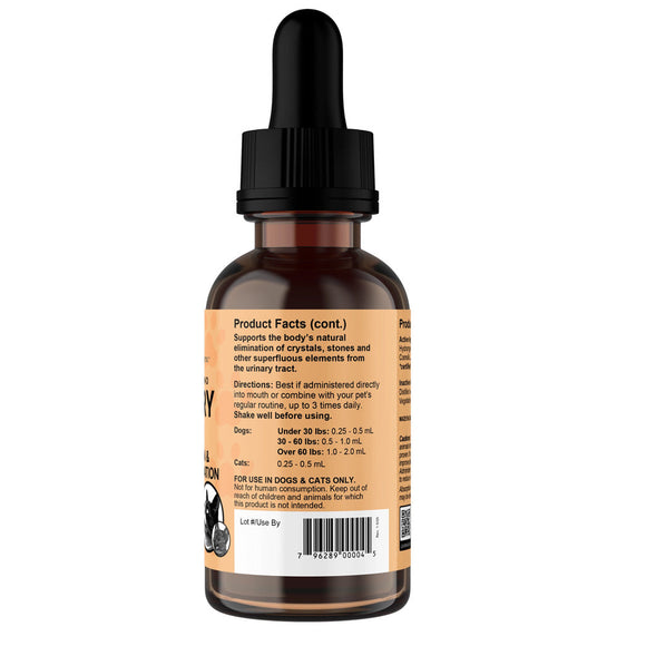 Animal Essentials Herbal Tonic Blend Healthy Urinary Ease Supports Toxin & Crystal Elimination for Dogs & Cats, 2-oz Dog Supplements & Vitamins.
