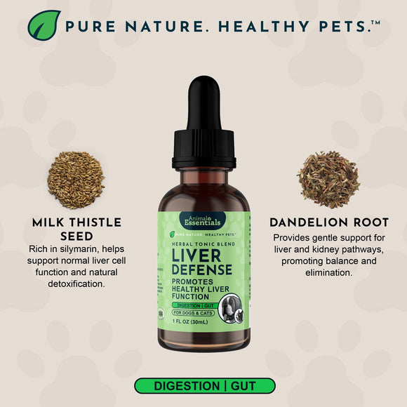 Animal Essentials Herbal Tonic Blend Liver Defense for Dogs & Cats - Dog Supplements & Vitamins 11