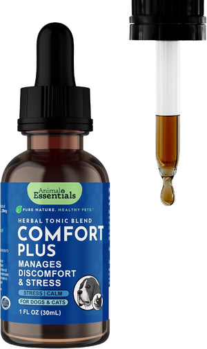 Animal Essentials Herbal Tonic Comfort Plus Manages Discomfort & Stress for Dogs & Cats - 1-oz - Dog Supplements &