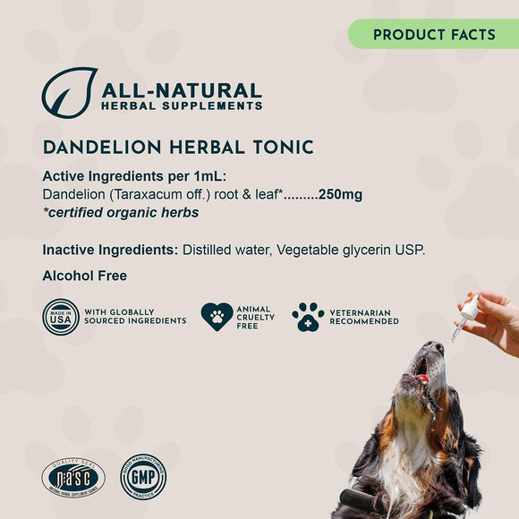 Animal Essentials Herbal Tonic Dandelion Supports Healthy Liver Function for Dogs & Cats - Dog Supplements & Vitamins 9