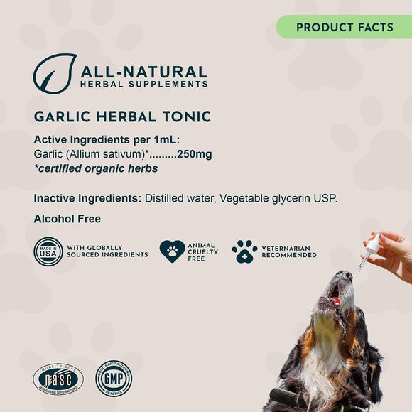 Animal Essentials Herbal Tonic Garlic Antioxidant Protection for Dogs & Cats - Dog Supplements & Vitamins 5