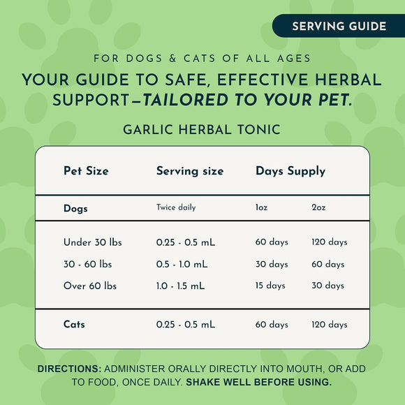 Animal Essentials Herbal Tonic Garlic Antioxidant Protection for Dogs & Cats - Dog Supplements & Vitamins 4