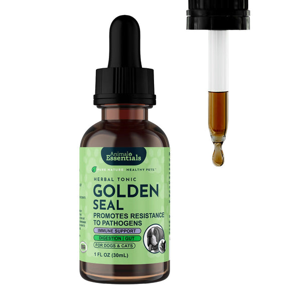 Animal Essentials Herbal Tonic Golden Seal Promotes Resistance to Pathogens for Dogs & Cats 1-oz - Dog Supplements &