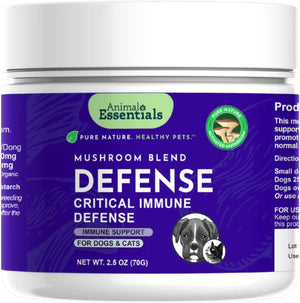 Animal Essentials Mushroom Blend Defense Immune Support for Dogs & Cats, 2.5-oz Dog Supplements & Vitamins.