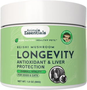 Animal Essentials Reishi Mushroom Longevity Antioxidant & Liver Protection for Dogs & Cats 1.8-oz - Dog Supplements &