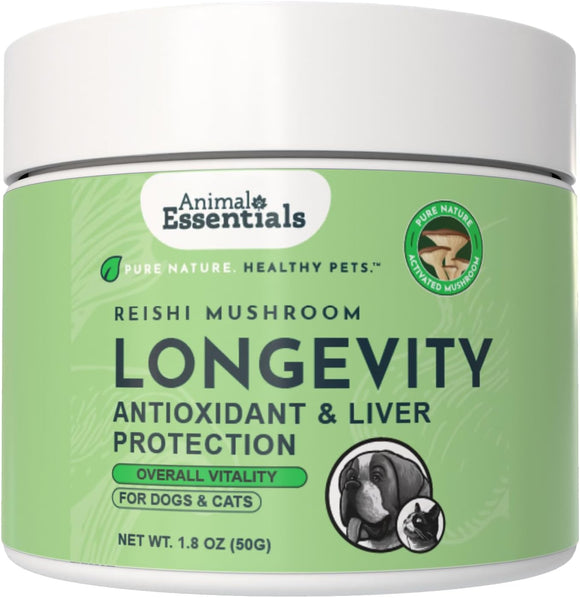 Animal Essentials Reishi Mushroom Longevity Antioxidant & Liver Protection for Dogs & Cats 1.8-oz - Dog Supplements &