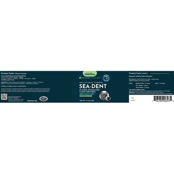 Animal Essentials SeaDent Anti-Plaque Powder for Dogs (2.5 oz)