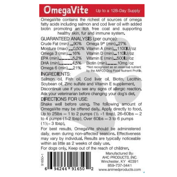 AniMed OmegaVite Itch-No-More for Dogs (32 oz) - Dog Skin & Coat Supplements 3