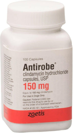 Antirobe (clindamycin hydrochloride) Capsules - 150-mg / 1 Capsule - Pet Medicine 2