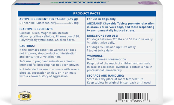 Anxitane Chewable Tablets for Medium & Large Dogs 30 tablets - Dog Supplements & Vitamins 3