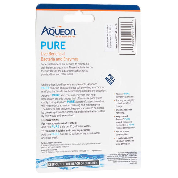 Aqueon PURE Live Beneficial Bacteria and Enzymes - Aquarium Water Treatments 12