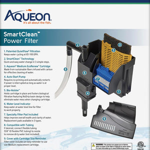 Aqueon SmartClean Power Filter with EcoRenew Filter Cartridge