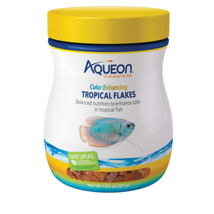 Aqueon Tropical Flakes Color Enhancing Color Fish Food 1.02-oz - Fish Food 1