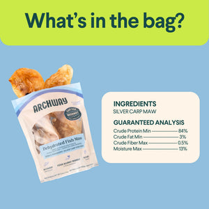 Archway Single Ingredient Silver Carp Fish Maw Natural Dog Chew Treat 2.5-oz - Dog Treats 2