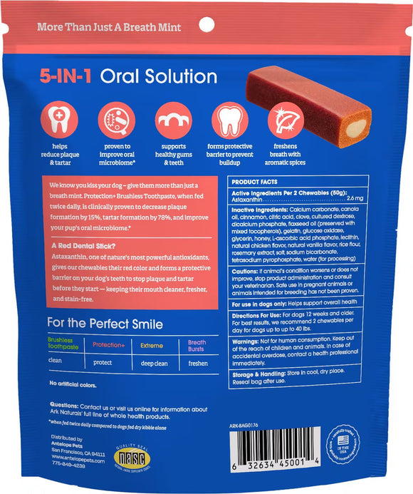Ark Naturals 5-in-1 Protection Brushless Toothpaste Dental Chews for Medium Breed Dogs 18-oz - Dog Dental Chews &