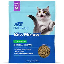 Ark Naturals Kiss Me-Ow Cleaning Dental Chews Crunchy Cat Treats -Chicken Flavor