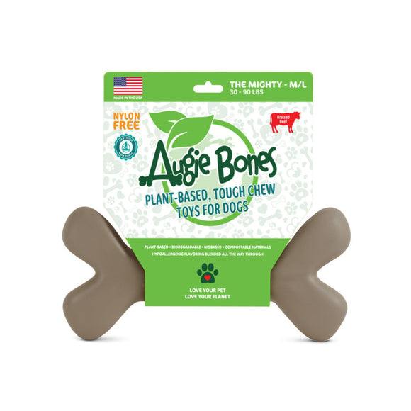 Augie Bones Plant Based Tough Dog Chew Toy - Braised Beef / Mighty (30 to 90 lbs) - Dog Chew Toy 11