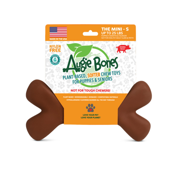 Augie Bones Tiny Bacon Softer Dog Chew Toy - Mini (Upto 25 lbs) - Dog Chew Toy 9