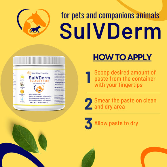 Healthy Paw Life SulVDerm Sulfur Paste for Dogs, Cats & Companion Animals, 8-oz