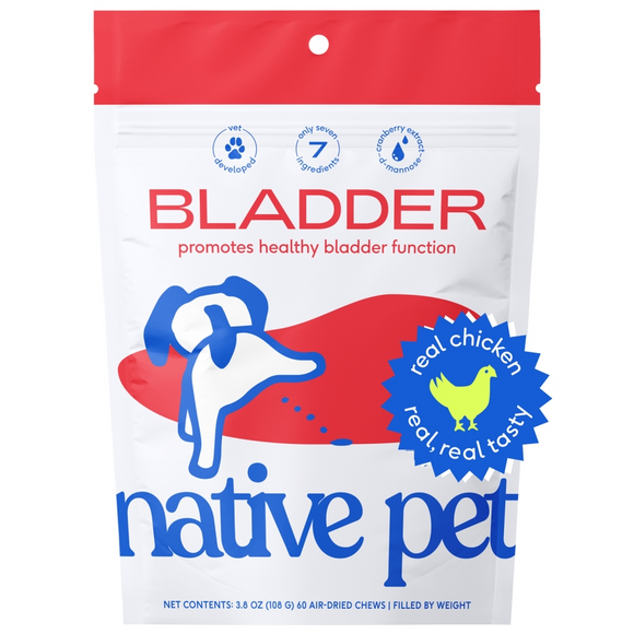 Native Pet Bladder Urinary Tracts Chicken Chews Dog Supplement