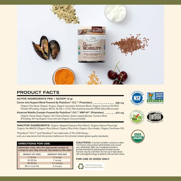 product facts of Badlands Ranch Super Mobility Canine Health Supplement