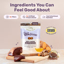 Supplement package for dogs with ingredients on a wooden board, featuring NASIC logo.