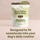 Bag of Badlands Ranch Super Daily Wellness Soft Chews for dogs on a pink background