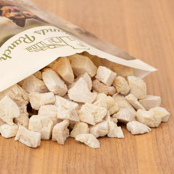 Real food image of Badlands Ranch Superfood Bites Air Dried Premium Chicken Breast Treats for Dogs