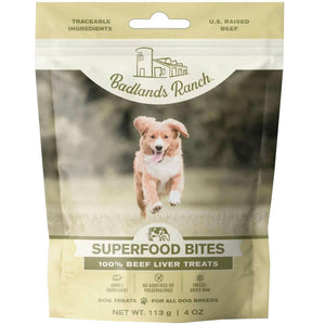 Badlands Ranch Superfood Bites Air Dried Premium Treats for Dogs, Beef  Liver Treats