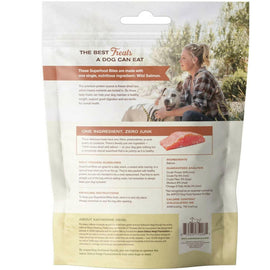 Back label of Badlands Ranch Superfood Bites Air Dried Premium Wild Salmon Treats for Dogs