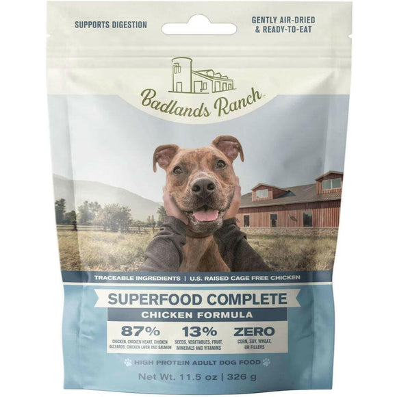 Badlands Ranch Superfood Premium Air Dried Chicken Dog Food - 11.5oz